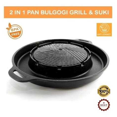 Jual Korean BBQ 2 IN 1 Panci Bulgogi Steamboat Sukiyaki Grill Pan