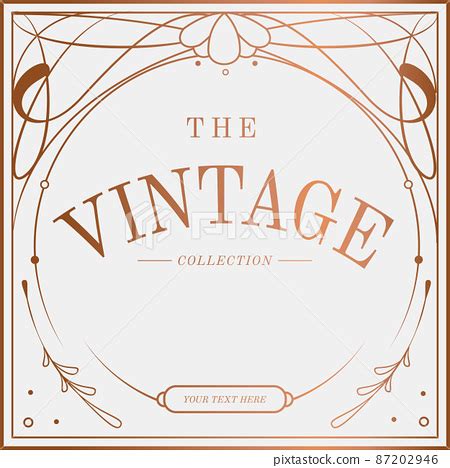 Luxurious Vintage Art Nouveau Badge Vector Stock Illustration