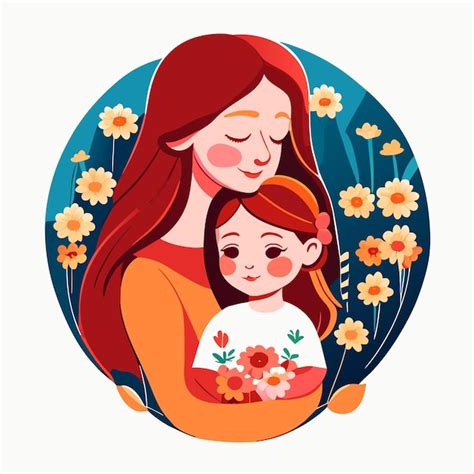 Premium Vector Mom And Daughter Love Background For Mothers Day