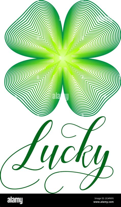 Lucky Clover St Patricks Day Shamrock Vector Illustration Four Leaf