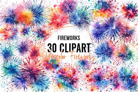 New Year Fireworks Clipart Graphic by Aspect_Studio · Creative Fabrica