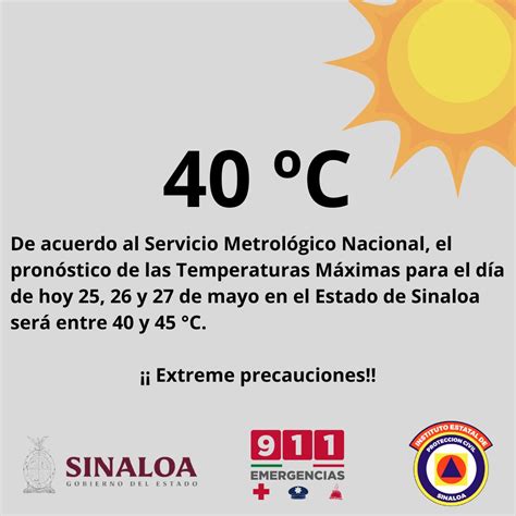 C I Sinaloa On Twitter Extreme Precauciones Temperaturas En