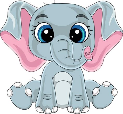 Cartoon cute baby elephant sitting 5332372 Vector Art at Vecteezy