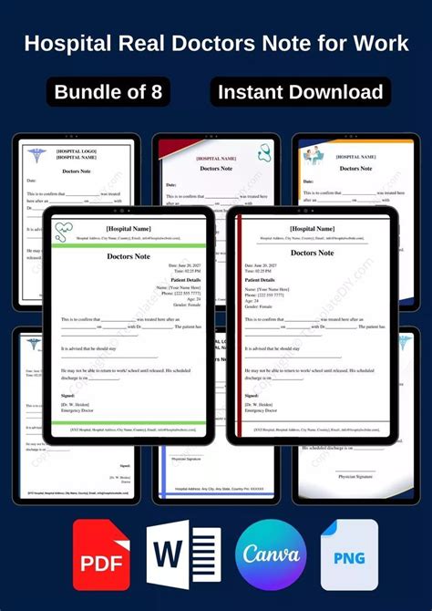 Hospital Real Doctors Note For Work Doctors Note Template Notes