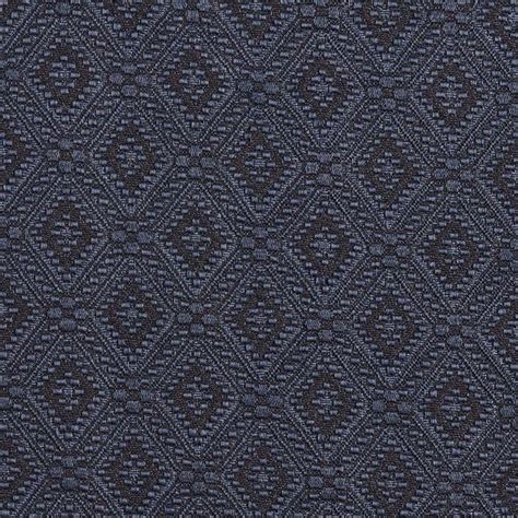 E Blue Diamond Jacquard Woven Upholstery Grade Fabric By The Yard