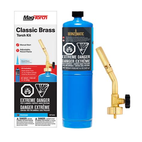 Mag Torch® Mt200 Classic Brass Adjustable Temperature Propane Torch Kit