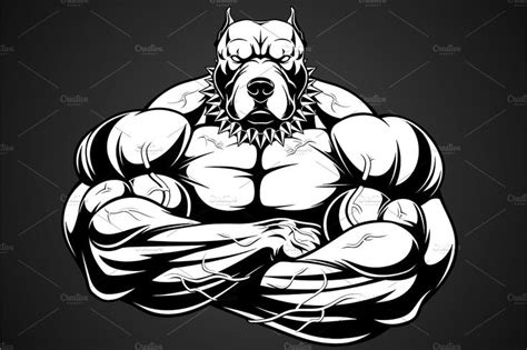 Angry Dog Bodybuilder Angry Dog Bulldog Artwork Pitbull Art