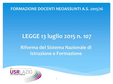 Formazione Docenti Neoassunti A S Legge Luglio N Ppt