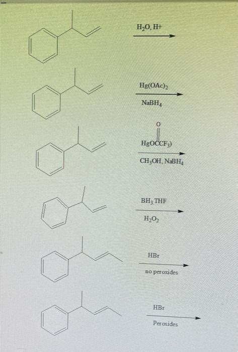 Solved H O H Hg Oac Nabh Hgoccf Ch Oh Nabh Bh The Chegg
