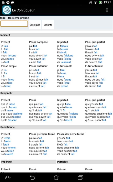 Le Conjugueur Conjugaison Android Apps On Google Play