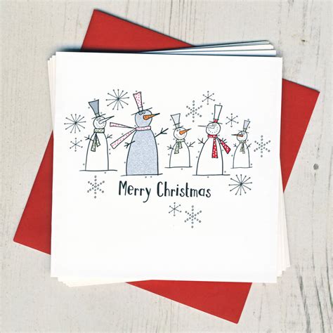 Pack Of Five Christmas Snowman Cards By Eggbert Daisy