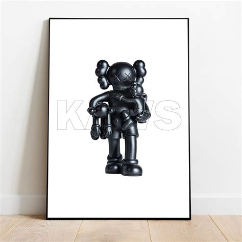 Black Kaws Poster Kaws Figure Poster Kaws Wall Art Hypebeast Decor