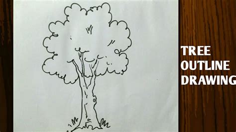 Tree drawing||outline drawing - YouTube