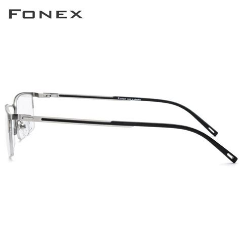 Fonex Alloy Glasses Frame Men Ultra Light Half Square Myopia