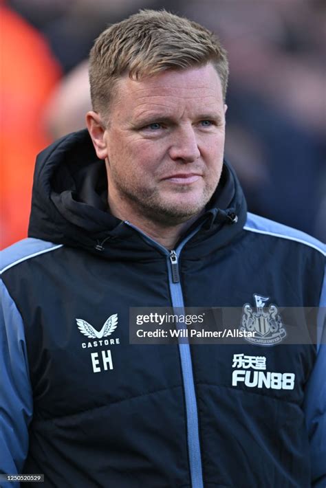 Eddie Howe Manager Of Newcastle United On The Side Line Before The