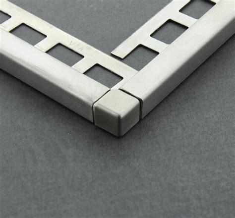 Fliesenschiene Fliesenprofil Quadrat 10 mm Edelstahl gebürstet 2 5