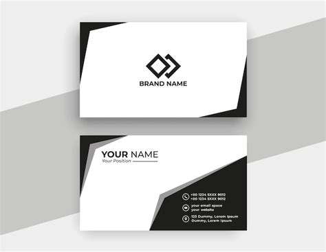 Premium Vector Free Black And White Modern Business Card Template