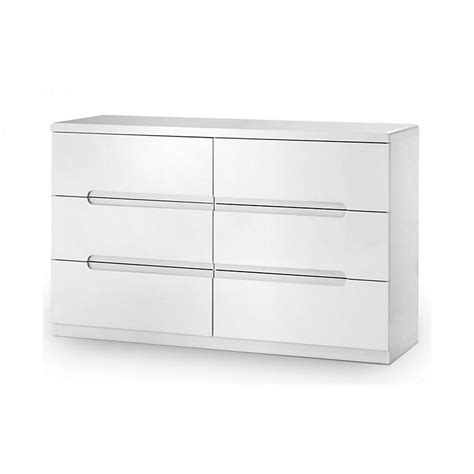 Chic White High Gloss 5 Drawer Narrow Chest Diy At Bandq