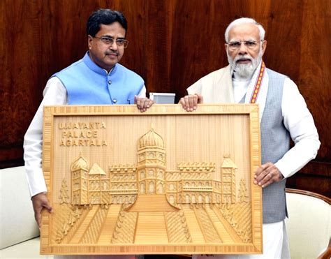 Prime Minister Narendra Modi With Tripura Chief Minister Manik Saha