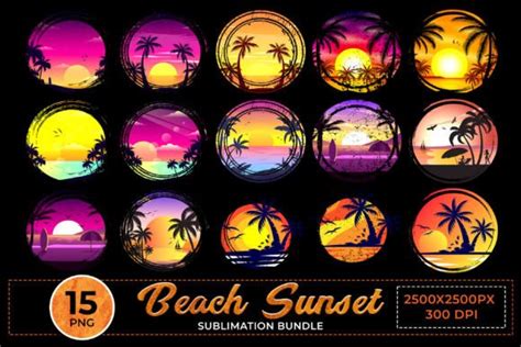 Beach Sunset Sublimation Bundle Graphic By Gn Shop Creative Fabrica