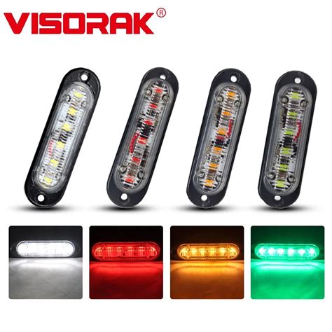 Visorak Amber Rood Blauw Led Side Marker Flash Strobe Waarschuwing