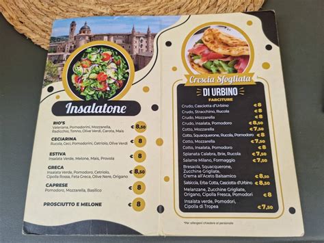 Menu Da Rios Pub Bar Urbino