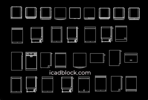 Lavastoviglie DWG Raccolta Di Blocchi CAD ICADBLOCK