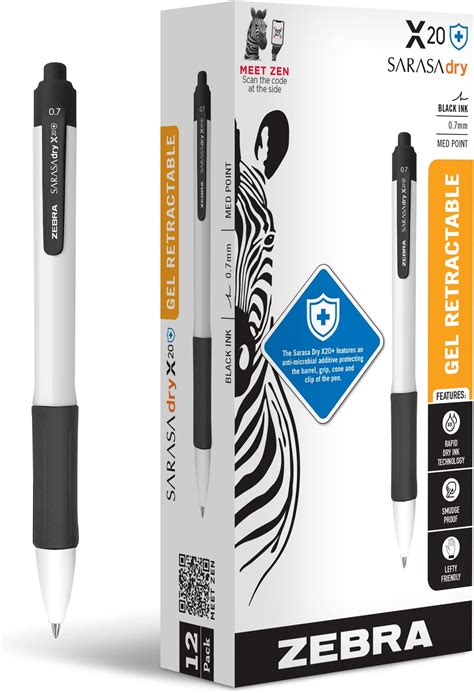 Amazon Zebra Pen Sarasa Dry X Retractable Gel Pen Plastic