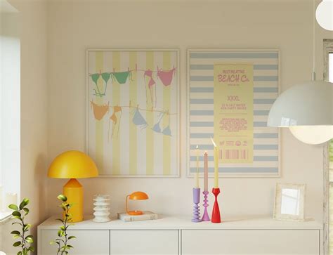 Bikini Cabana Striped Bathroom Poster It Girl Digital Art Print White And Pink BEACH BABE