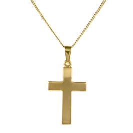 Anh Nger Kreuz Gold Mit Massiver Goldkette Mm