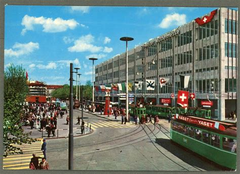 AK Color Basel Mustermesse Messeplatz Trams 1960 Kaufen Auf Ricardo