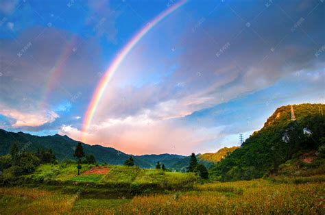 雨后彩虹摄影图高清摄影大图 千库网