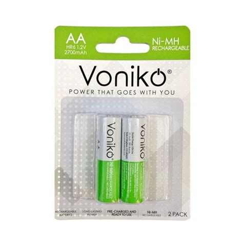 Pin sạc voniko usa aa hr6 1 2v 2700mah vỉ 2 viên chính hãng