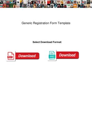 Fillable Online Generic Registration Form Template Generic