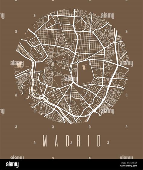 Madrid Map Poster Decorative Design Street Map Of Madrid City