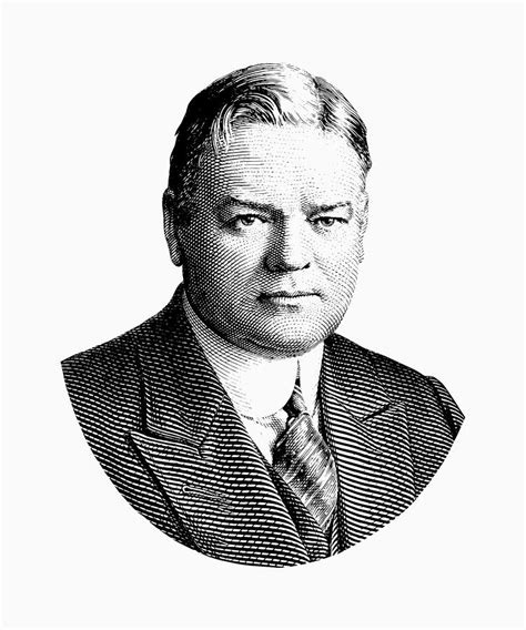 President Herbert Hoover Graphic Black And White Digital Art By War