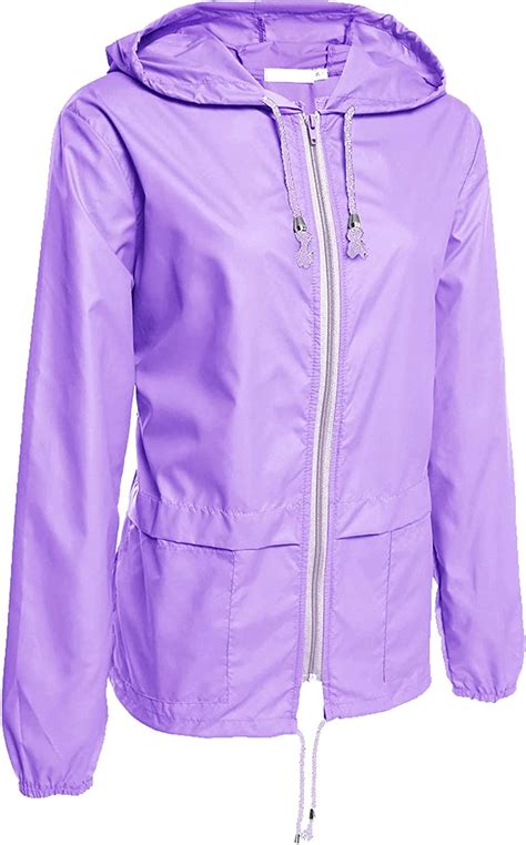 Hount Womens Lightweight Hooded Raincoat Waterproof Packable Active Outdoor Rain Jacket S 3xl