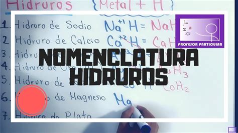 Nomenclatura quimica Hidruros Química inorgánica YouTube