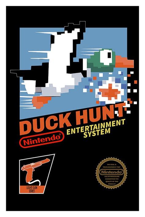 Duck Hunt Poster Nintendo 8bits Nes Video Game By