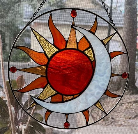 Sun And Moon Stained Glass Pattern Pdf Png And Psd Etsy