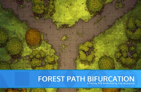 Forest Path Bifurcation D D Map For Roll20 And Tabletop Dice Grimorium