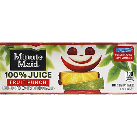 Minute Maid 100 Juice Fruit Punch 10 Ea Cajas De Jugo Selectos