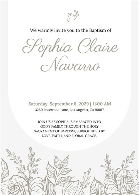 Baptism Invitation Printable Templates 8