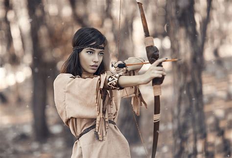 Women Graphy Native American Clothing Bow And Arrow Girl With Bow