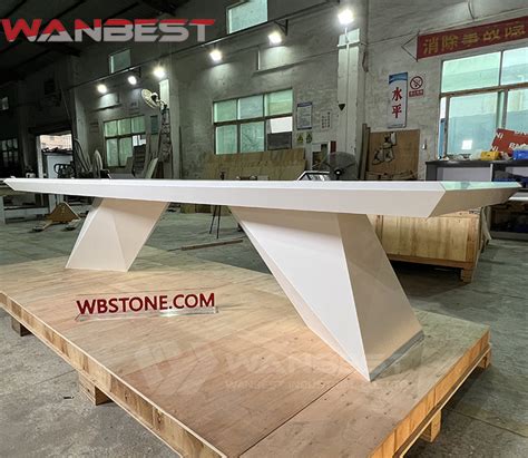 Newest White Square Solid Surface Conference Table