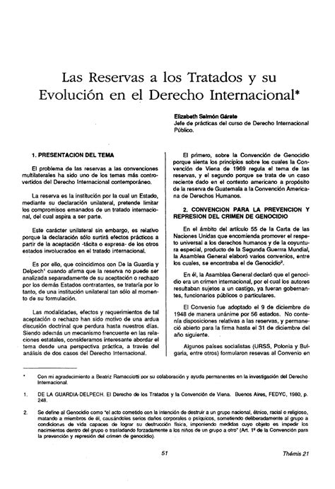 Dialnet Las Reservas ALos Tratados YSu Evolucion En El Derecho Inte