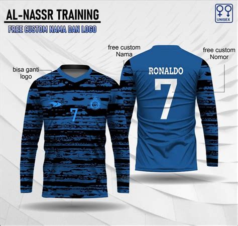 Jual Jersey Al Nassr Training Baju Bola Cr7 Kaos Ronaldo Terbaru Lengan