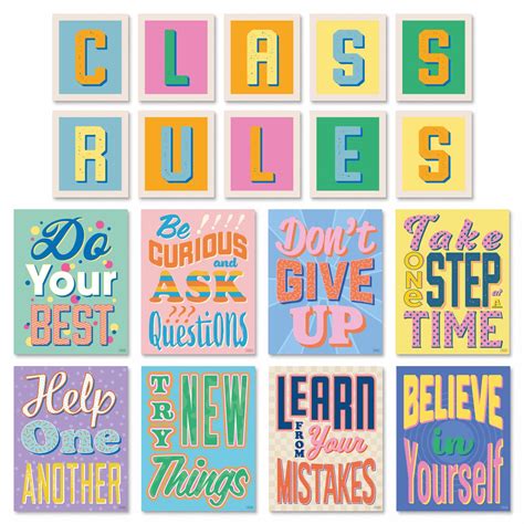 Buy Sweetzer And Orange Set Of 8 Motivational Classroom Posters Class Rules Letters For Teachers