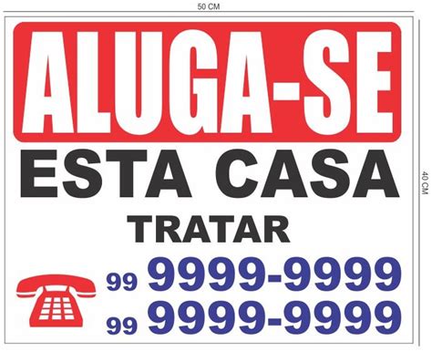 Placas De Vende Se Aluga Se Feita Em Pvc Mm Adesivada R Em