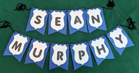 Police Badge Birthday Banner Etsy